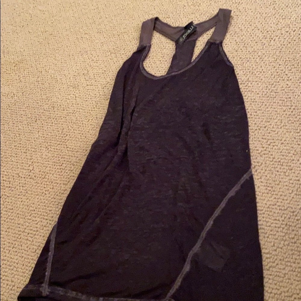 MPG grey racer back long tank